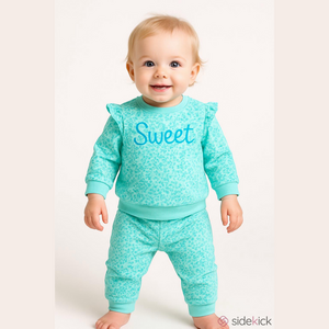 Little Me Aqua Leopard Ruffle Set Size 3 Months